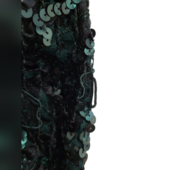 Katherine Lindsay Matthew Sequin Ombre Green Orange Vintage Blazer 16 - Picture 9 of 12